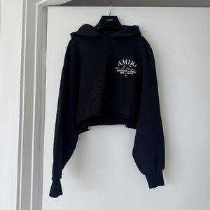 Amiri Cropped Black Hoodie